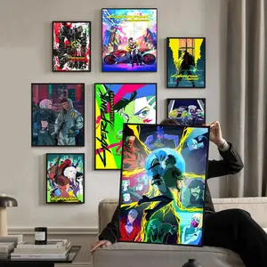 Anime C-Cyberpunk Edgerunners Poster HD Waterproof Sticky Wall Art Anime Design | High-Quality Aesthetic Print for Living Room, Bedroom, Bathroom & Hallway Decor | Trendy & Easy-to-Apply | Durable Gift Idea for Home Decoration | Modern Cool Design