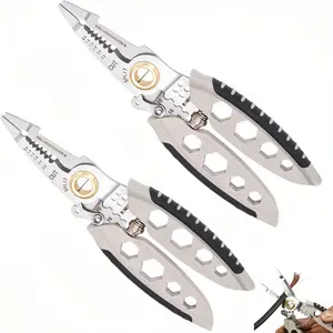 The Multi-Functional Wire Stripper (White Center 7 Inches), Special Tool For Electricians To Remove The Insulation Of Wires. It Is Made Of Stainless Steel And Is Used To Break And Strip Wires