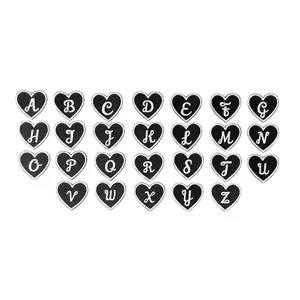 (Black) Initial Peel & Stick Heart Patch