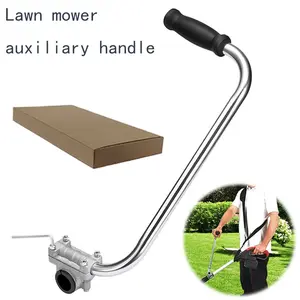 Ergonomic Lawn Mower Handle Extender, Silver Color, with Clamp Bracket, Ideal for Grass Trimmer Handles, Comfortable Grip Design