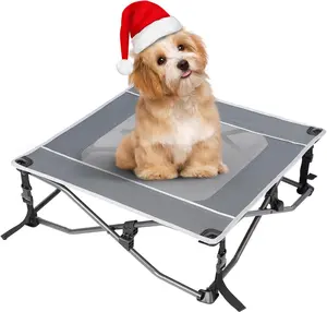 Outdoor Dog Bed, Cooling Elevated Dog Cot Portable Raised Pet Cot with Breathable Mesh, Foldable Pet Cot for Indoor & Outside