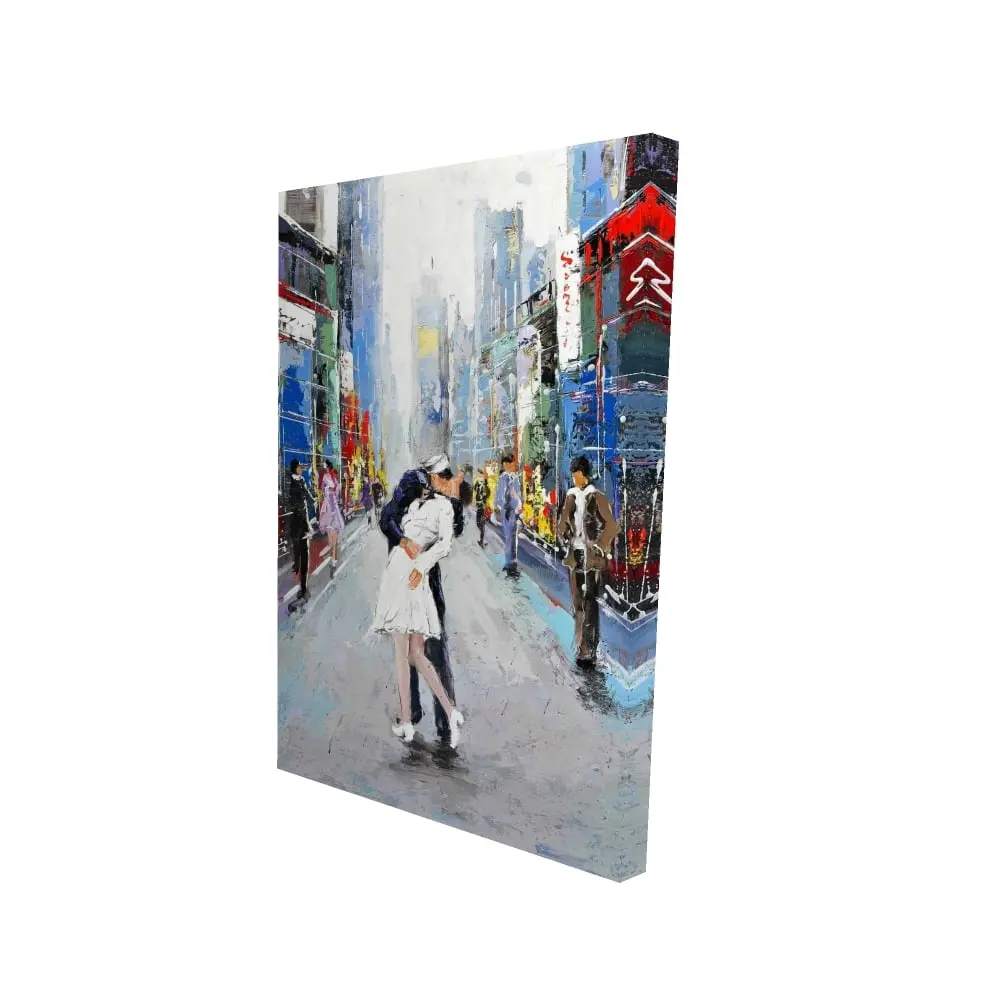 3 Kult Mai 360 Stand Times Square Kiss Print Wall Art, 24x36 in City Building Artistic Photo, Square Wall Arts, Bedroom Home Decor, Ideal Gift, Print Wall Arts