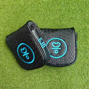 Lab Printed Half Round Golf Push Rod Head Cover, Heat Press Process, PU Fabric, Comfortable Feel, Dual Rabbit Ear Magnetic Design