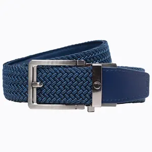 Braided Navy Cord Golf Ratchet Belt 1.38" [35mm]