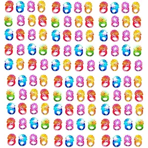 HND(R) Novety LED Flashing Light Up Jelly Bumpy Ring, For Party,Cutumes,Birthday,Wedding And Any Celebrations. 120-Pack