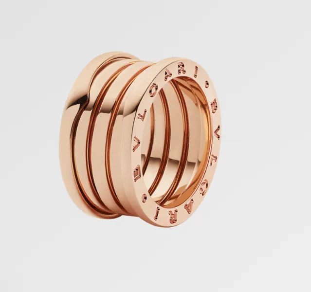 Pre-owned Bvlgari B.zero1 4 Band Ring, 18 kt Rose Gold