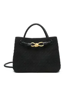 Vintage Bow Handbag, Retro Style Crossbody Bag, Versatile Shoulder Bag, Classic Shoulder Bag, Woven Design, Perfect for Daily Use, Women's Fashion Accessory