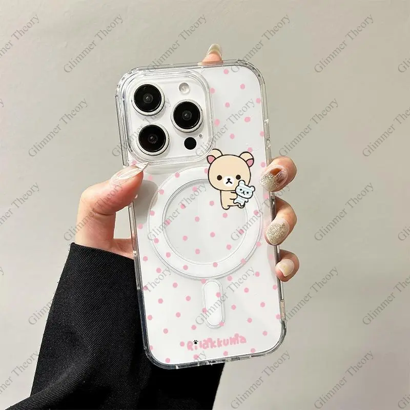 Kawaii White Bear Rilakkuma Korilakkuma Cute Transparent Phone Case for  iPhone 17 Pro Max Air 16 Plus 15 14 13 12 11 Shockproof Protective Cover  Gift For Birthday Christmas Valentine Halloween - TikTok Shop