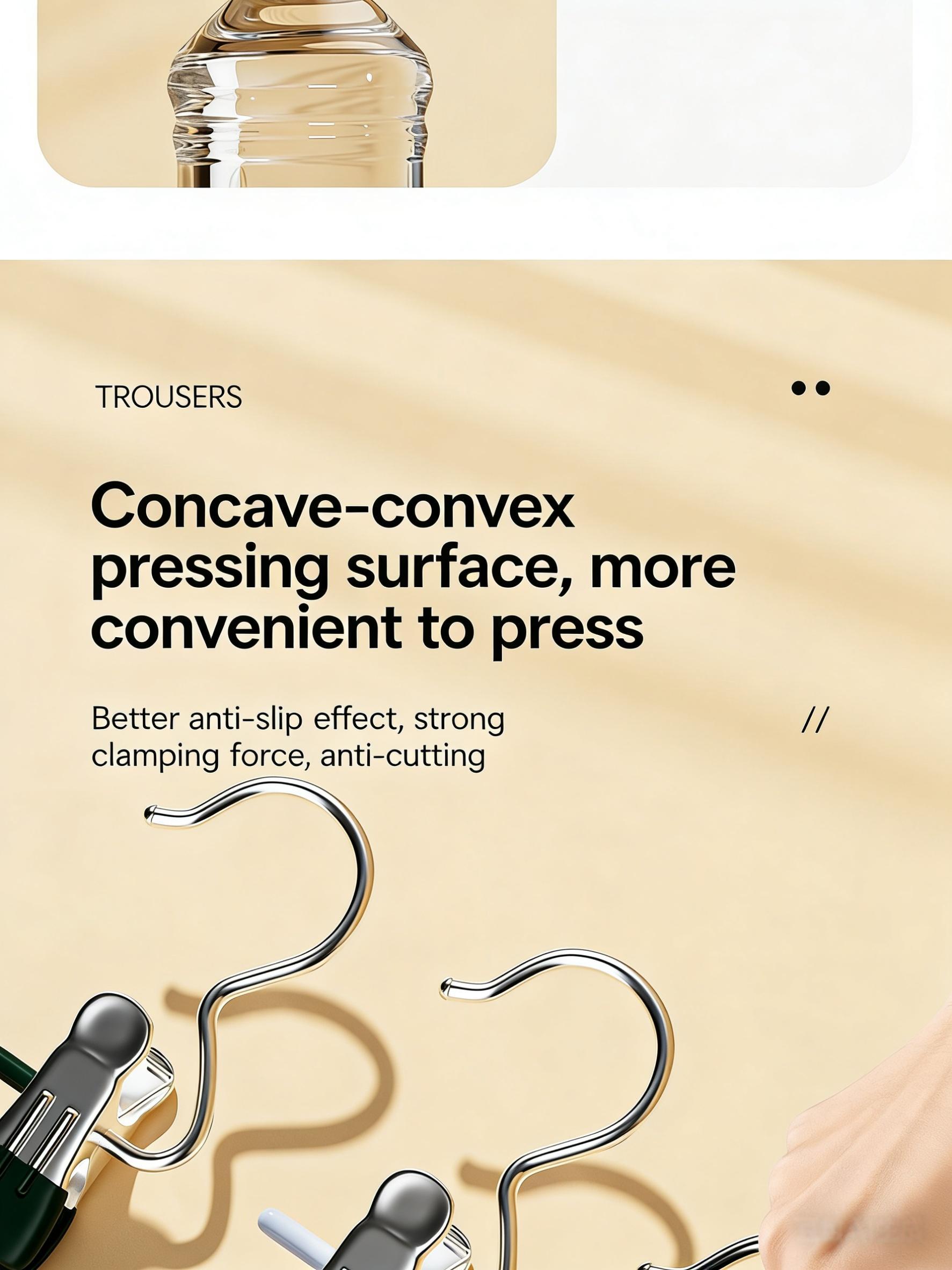 16 Pack No Trace Non Slip Pants Clips | Multi-Functional Portable Skirt Hangers with Hooks | Space Saving Clothes Clips for Laundry Drying & Closet Organization