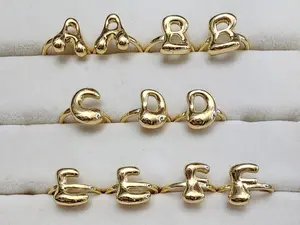 Gold Laminated Initial Adjustable Ring Gold Laminated Initial Adjustable Ring
