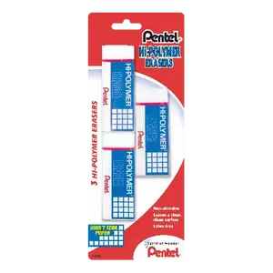 Hi-Polymer® Block Eraser Large White, 3 Pack