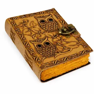 Leather Owl Journal with Lock, Embossed (5 x 7 in., 200 Pages)