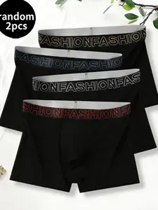 Men's High-End Briefs, Comfortable Breathable Design, Suitable for Sports Daily Wear, Solid Color, Random Colors, 2-Pack