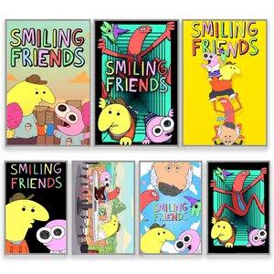 Funny anime S-smiling Friends Poster HD Waterproof Art Poster Wall art print art suitable for living room bedroom bar parlor home decor gift fade-Resistant, Non-sticky, vibrant Dly Wall print