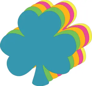 SHAPES ETC. Large Shamrock Bright Neon Assorted Color Cut-Outs - 5.5in x 5.5in, 31 Sheets, for Bulletin Board, Party Favors, Decorating Classroom