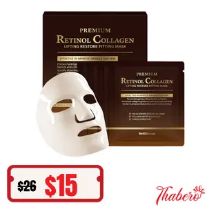Mặt Nạ Thạch Nâng Cơ Và Xóa Nhăn WellDerma Premium Retinol Collagen Lifting Restore Fitting Maák - Nâu