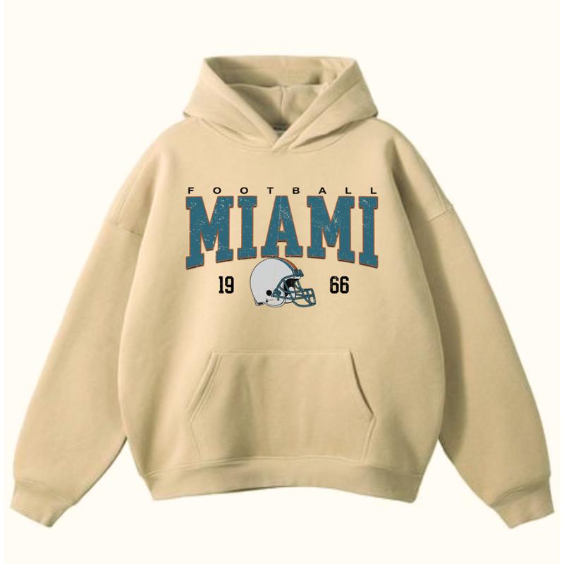 Vintage Miami Football Crewneck Hoodie, Retro Game Day Miami Pullover Hoodie, Vintage Dolphinss.ss Hoodie, Dolphin Fan Apparel, Classic Miami Fan Apparel, Miami Football Long sleeve Hoodie