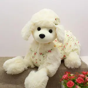 Apricot Poodle Toy Cream White Dog Plush Cute Pretty Lovely Comfortable Toy for Kids and Adults