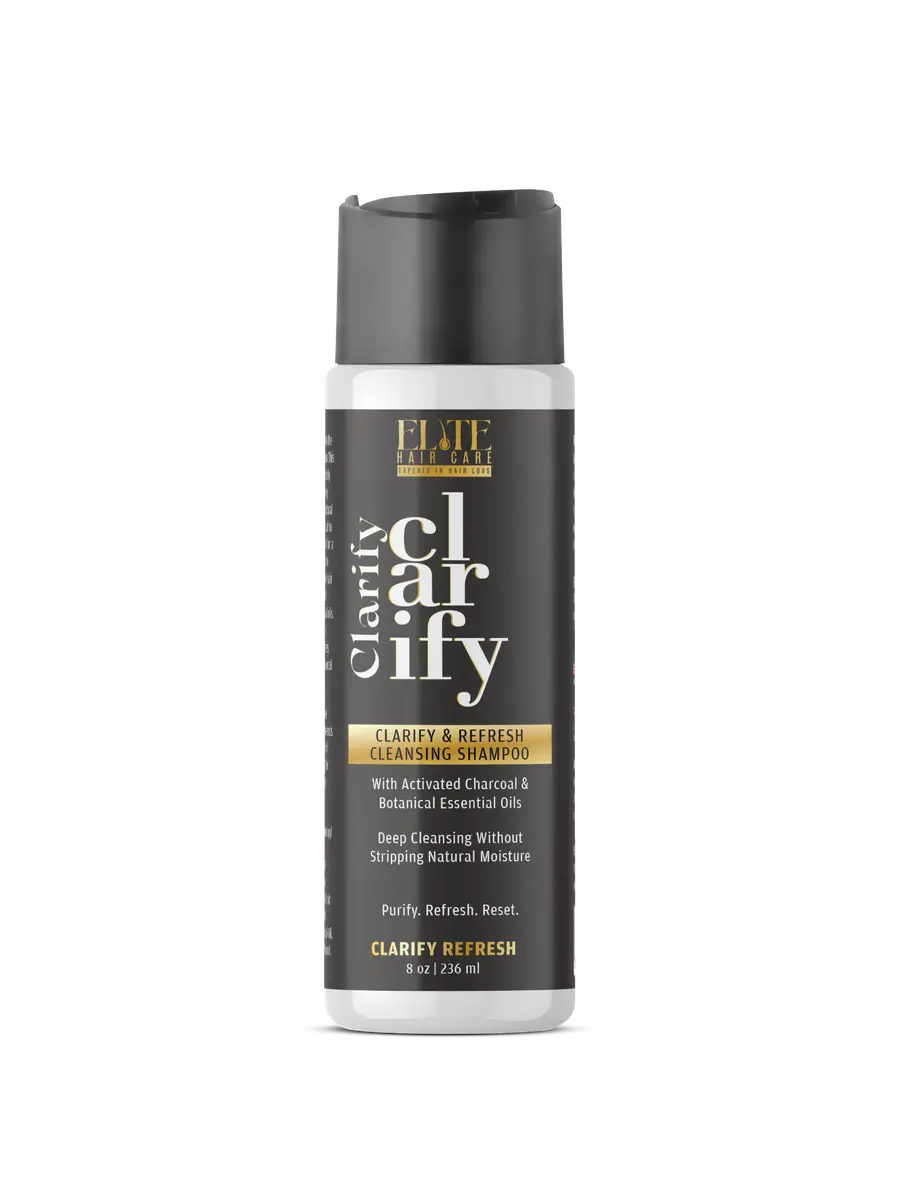 Clarify & Refresh Sulfate-Free Activated Charcoal Shampoo with Peppermint Essential Oil & Olive Fruit Oil – Scalp Detox, Anti Dandruff, Deep Clean & Hydrating Hair Care (Elite Hair Care USA)