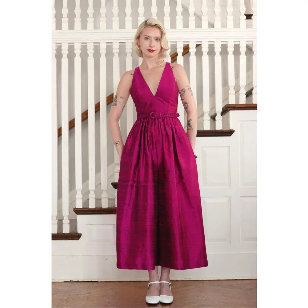 Quynh Jumpsuit in Silk Dupioni