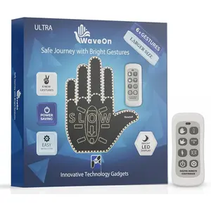 WaveOn Ultra 6 Gestures LED Display Fun Finger  Light with Remote | Show Your Feelings to Drivers | Glogesture LED Hand Sign for  |  and  Accessories | Ideal  for Men and Women