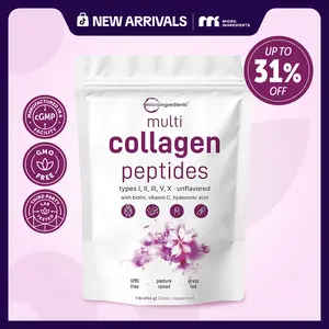 [LIVE Lab x New Arrivals Exclusive] Micro Ingredients Multi Collagen Peptides Powder - Hydrolyzed Protein Peptides (Type I,II,III,V,X) with Hyaluronic Acid, Biotin & Vitamin C Unflavored