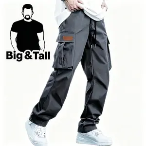 Plus Size Men’s Multi-Pocket Cargo Straight-Leg Pants — Outdoor Streetwear Style