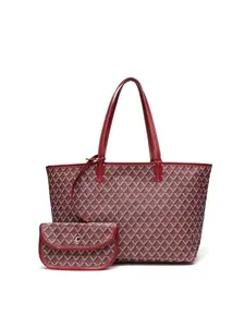 Women's Large Capacity Waterproof Casual Handbag, Fashionable Durable Commuter Bag, Geometric Pattern Tote for Parties, Dates, Work, School Modern Practical Travel Spacious Essential Lightweight Contemporary Adjustable
