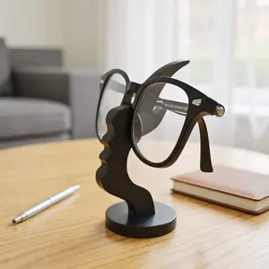 1 modern curved spectacle frame | Elegant side spectacle frame, minimalist black design, protecting spectacle case, suitable for desk or bedside table, very suitable for living room, bedroom and office.