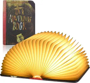 Mini Book Light - 3D Folding Lamp, Ideal Gift for Book Lovers, Three Lighting Options: White/Yellow/Breathing Gradient Color, Perfect for Home Decor, Inspired by 'Up'