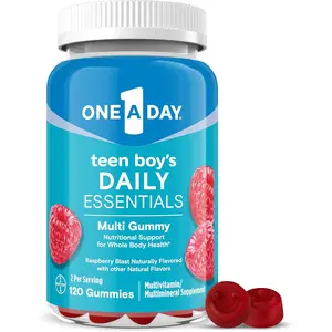 Teen Boy’s Daily Essentials Multivitamin Gummies, Teen Boy Vitamins with Vitamin C, Vitamin D, Bone Health, Immune Health, Raspberry Natural Flavor, 120 Gummies