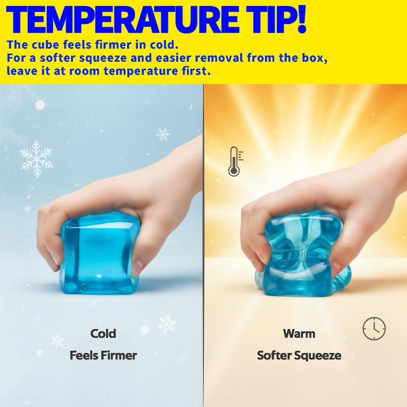 Nice Stress Cube - Ice Cube Stress Ball for Adults Stress Relief | Sensory Fidget Toy with Super Solid Squish