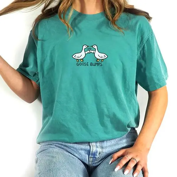 Goose Bumps Shirt, Goose Tee, Funny Goose Graphic Printed Tee, Meme Goose Bumps Tee, Goose Club Shirt, Cute Graphic Tee, Goose Shirt, Funny Goose University Shirt, Women's Tops, Menswear, Womenswear, Cotton Soft Fabric Tee, Unisex Unhinged Shirt