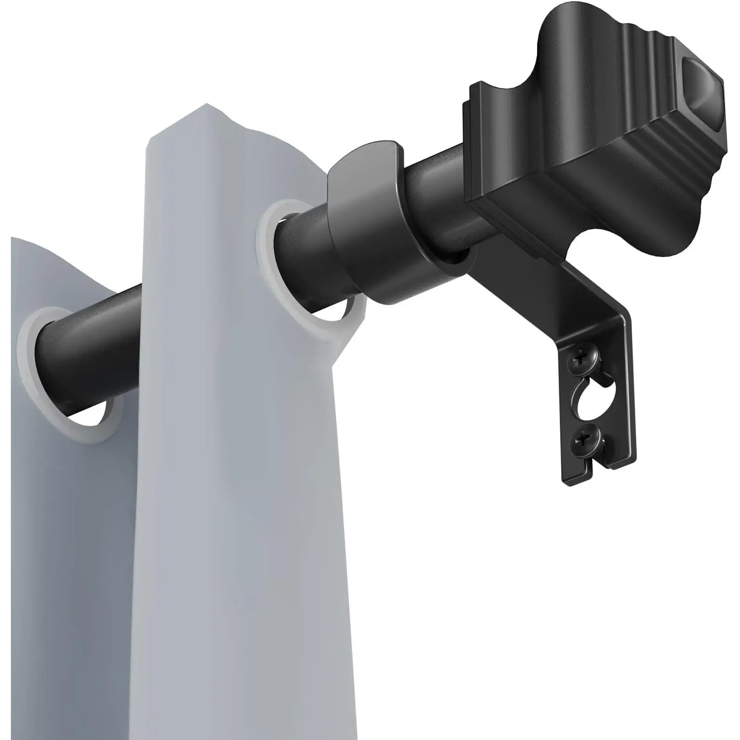 Curtain Rods for Windows 36-124 inch, 5/8 inch Matte Black Curtain Rod with Brackets Adjustable by Splicing for Bedroom Kitchen Living Room