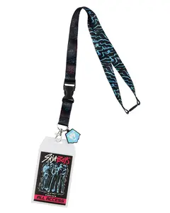 K-Pop Demon Hunters Saja Boys Concert Clear ID Badge Holder Breakaway Lanyard with Lion Logo Rubber Charm