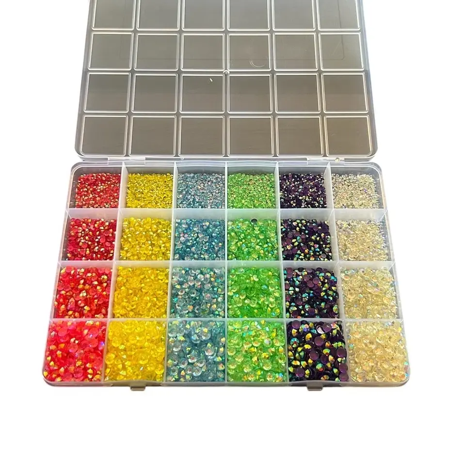2mm - 5mm Rhinestone Tray / Kit - Full of Resin Rhinestones! - 11,500pcs - Perfect for all your bling needs!