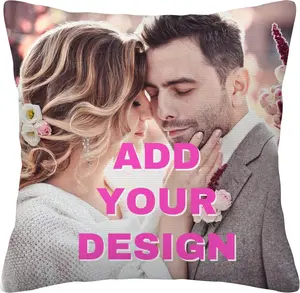 Custom Pillow with Picture Text, Two-Sides Short Plush Customized Photo Pillowcase 22"x22" Personalized Pillow Cover, Custom Love Couple Gifts-No Pillow Insert