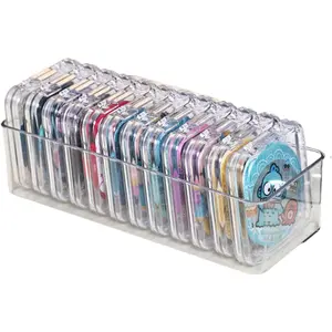 PrimPick Press On Nail Storage Box, Jewelry Dustproof Case Organizer, Durable Compact Container, Clear Multi-Section Design, Perfect for Dressing Tables Bedroom Living Room Vanity