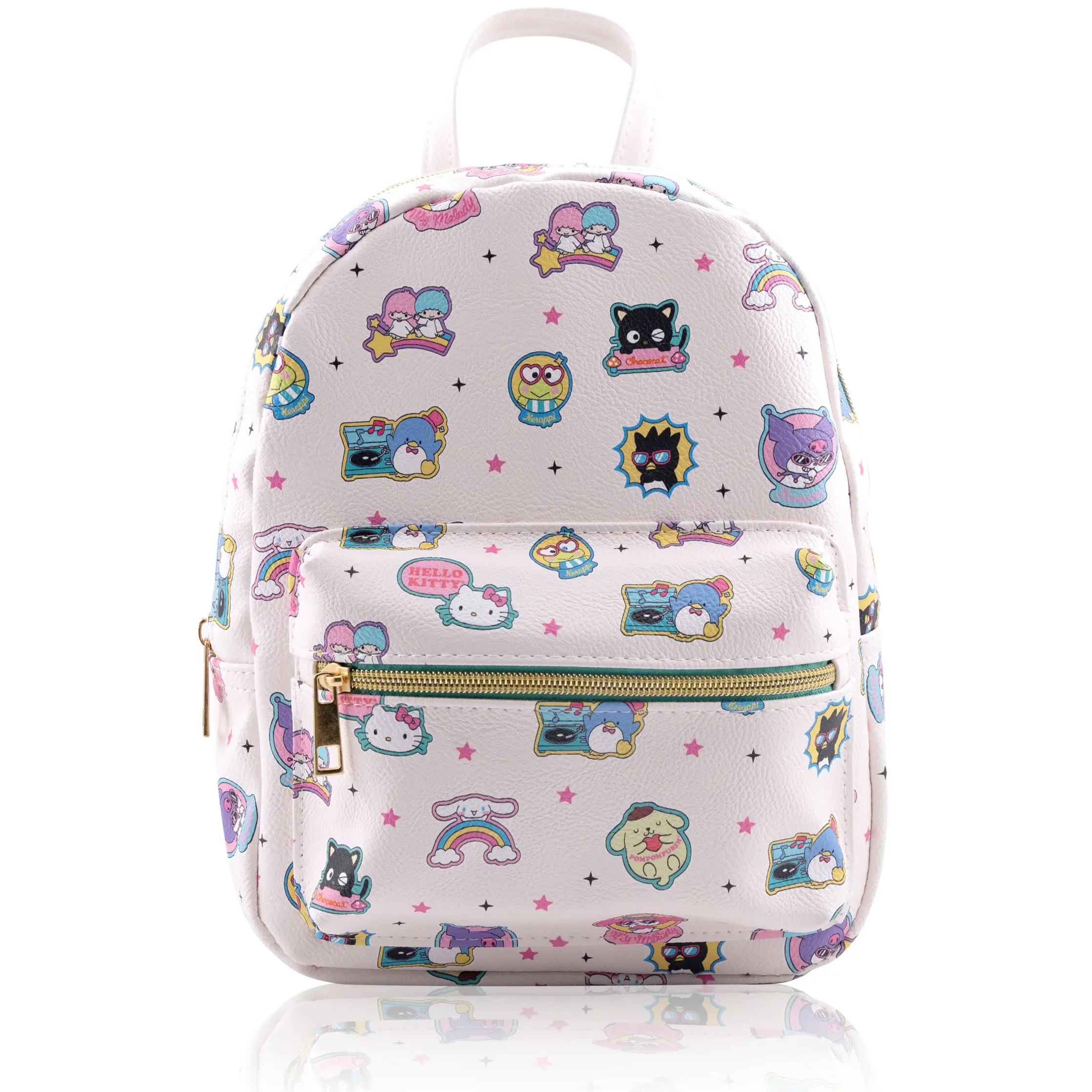 Fast Forward Sanrio Hello Kitty and Friends Backpack for Women, Men, Unisex | Cute PU Leather 10" Mini Backpack