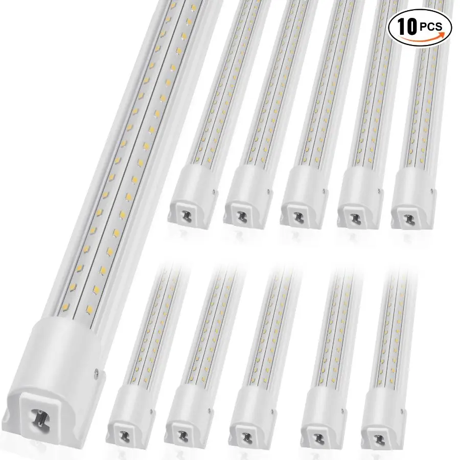 【Summerfinds】 VEVOR 10 Pack LED Shop Light, 8 FT, 80W Linkable Shop Light Fixture, 10000 LM Ceiling Lights 59 in Power Cords with ON/OFF Switch 48 in Connector Cables, for Garage Warehouse Home Workkshop and Officedealsforyoudays