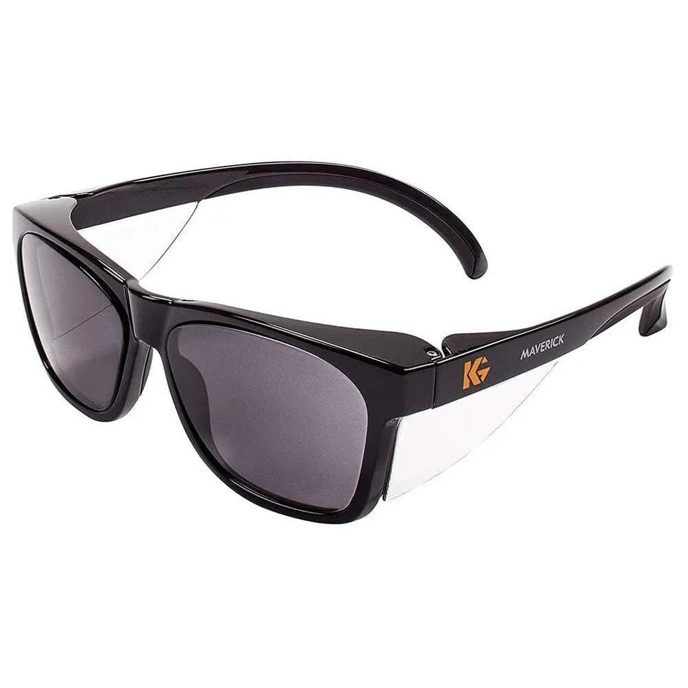 KleenGuard Maverick Protective Goggles - Black Frame, Gray Anti-Fog Polycarbonate Lenses, Anti-Slip Eye Protection, Bisphenol A (BPA)-Free Work Safety Gear for Carpenter, Home Improvement Use, Gray Anti-Fog Lenses