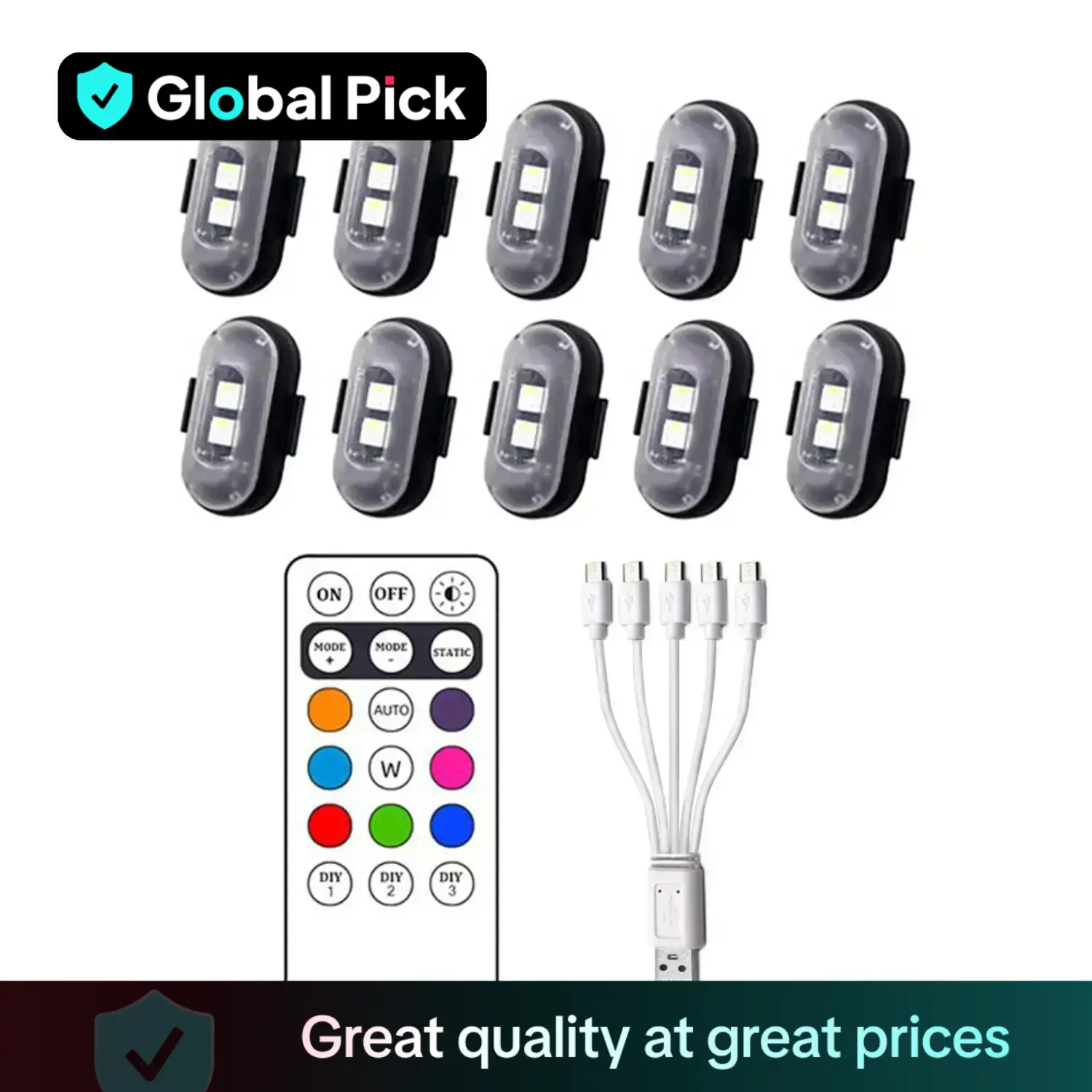 Car LED Light, Remote Control LED Strobe Light, Anti-collision Aircraft Light Warning Light, Multifunctional Car Decorative Light