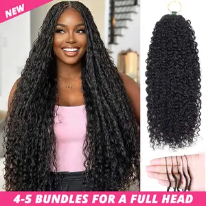 Ishow Burmese Curly Crochet Human Hair For Miracle Knots Boho Braiding Pre-Separated 50g/Pack,4-5Packs For a Head