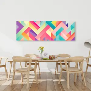 Pictorem C1RC20604904Y5 20 x 60 in. Stripe Harmony - Turquoise Canvas Wall Art for Elegant Home Decor
