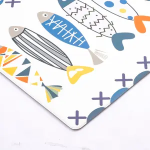 Vinyl Foam Kitchen Mat with Cute Fish Design Multiple sizes