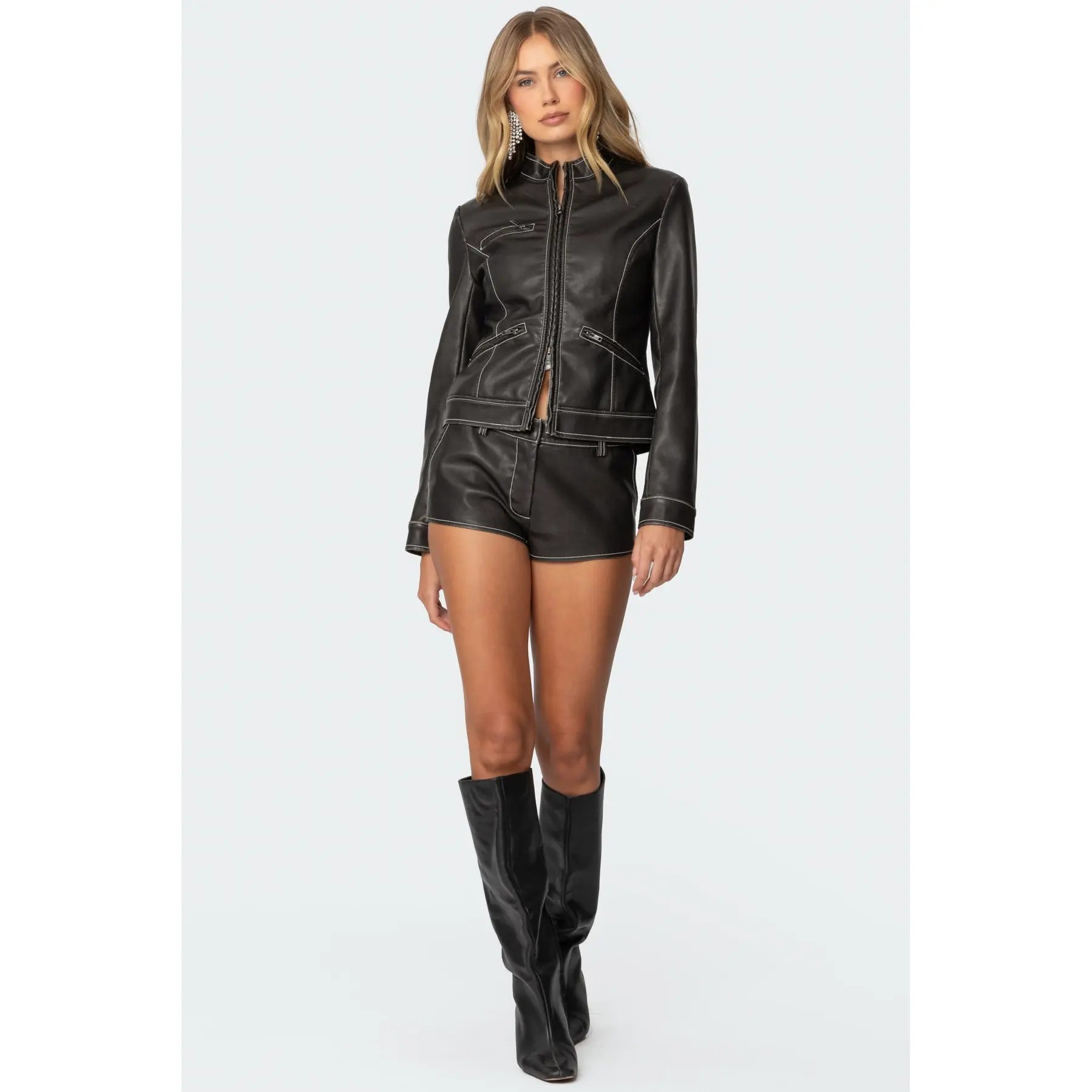 Blaise Faux Leather Micro Shorts - TikTok Shop