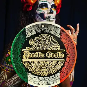 Aztec/México Flag with name  Wooden Wall-mounted