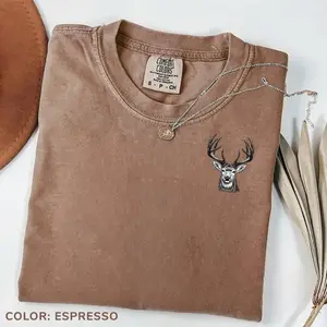 Comfort Colors Vintage Buck Hunter T-Shirt with Rustic Deer Design - Perfect Gift for Outdoorsman and Hunting Dad