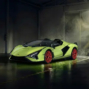 MIEBELY Lamborghini Remote Control Car, 1:12 Scale Lambo Rc Cars 7.4V 900mAh Officially Licensed 12Km/h Fast Toy Car with Led Light 2.4Ghz Model Car for Adults Boys Girls Birthday Ideas Gift - Green