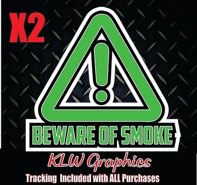 Beware Of Smoke Lime Green Black White Full Color Decal Sticker Turbo Diesel Truck 7.3 6.7 6.6 6.0 Crew Cab Lifted Powerstroke